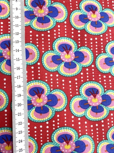 Preview: Baumwolle Druck Fiona Hewitt - Blumen - Rot