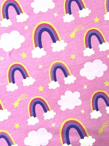 Jersey Swafing Prinzessin Phantasie - Regenbogen - Rosa