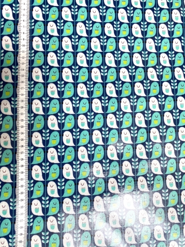 Mees&Mees für Kokka - Wachstuch - Cute Bird - Mint