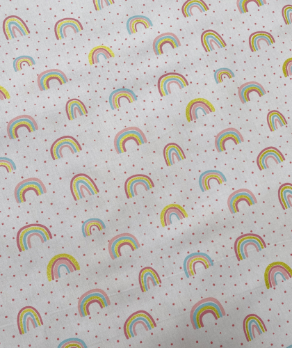 Preview: Baumwolle Popeline - Rainbowglitzer - Rosa - Reststück ca. 145 cm