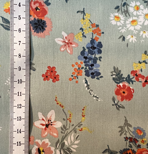 Beschichtete Baumwolle - BLÜMCHEN - Mint