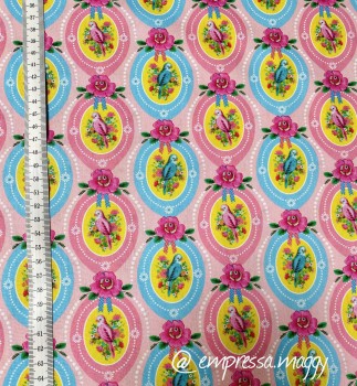 Baumwolle Digital Fiona Hewitt - Candy Bird - Rosa