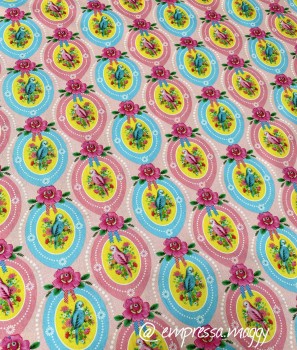 Baumwolle Digital Fiona Hewitt - Candy Bird - Rosa