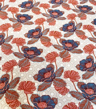 Preview: Baumwolle Popeline Blumen Orientalisch - Beige