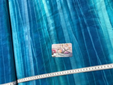 Baumwolle Patchwork - Batik - Retro Stripe - Petrol