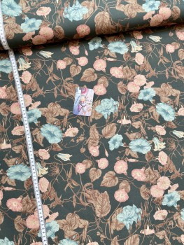 Canvas Digital Blumen - Teal