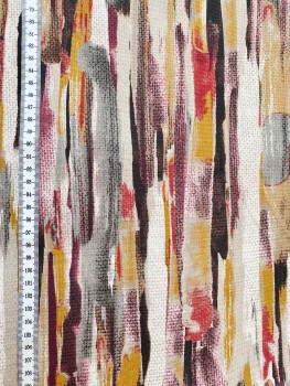 Preview: Canvas Digital Streifen Paint - Taupe