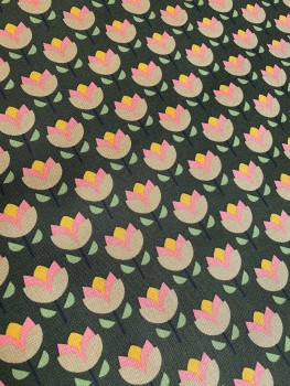 Canvas Tulpen - Retro - Olive - Reststück ca. 150 cm