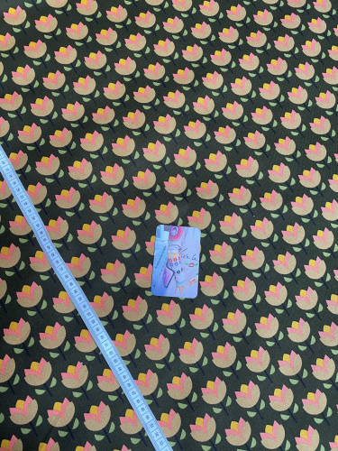 Preview: Canvas Tulpen - Retro - Olive - Reststück ca. 150 cm