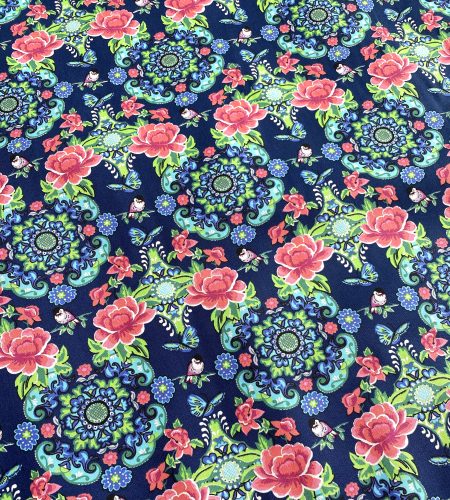 Baumwolle - POPLIN CHARLIE - Blau - Reststück ca. 80 cm