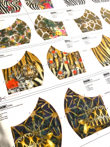 Preview: Baumwolle Popeline -  Masken Panel - Print