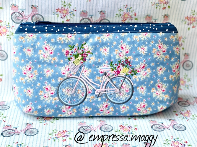 Täschchen - Fahrrad - Tilda-Blümchen