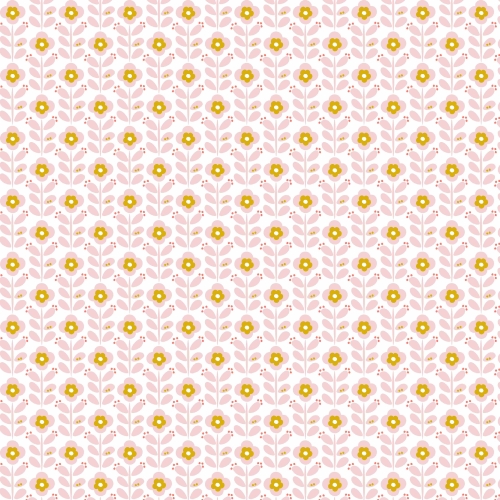 Beschichtete Baumwolle - Grafikblümchen - Weiß