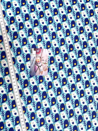 Mees&Mees für Kokka - Canvas - Cute Bird - Türkis