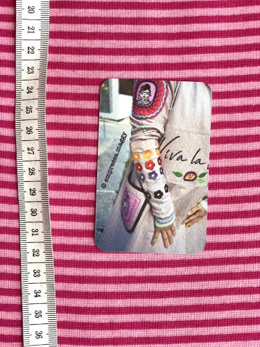 Bündchen Schlauchware - Midi gestreift - Pink/Rosa