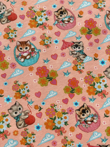Jersey Digital Fiona Hewitt - KITTENS IN BASKETS - Rosa