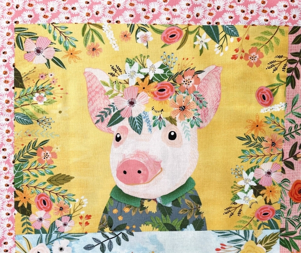 Preview: Patchwork Baumwolle - Panel Boho Farm Pets