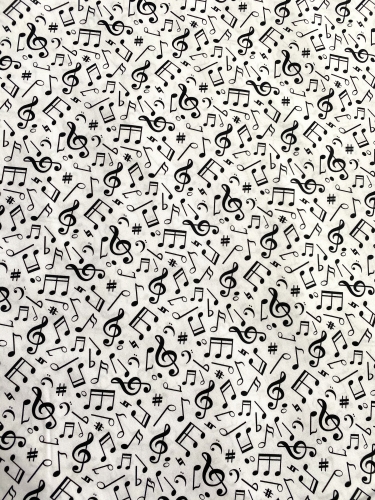 Baumwolle - Musiknoten - Schwarz/Weiß