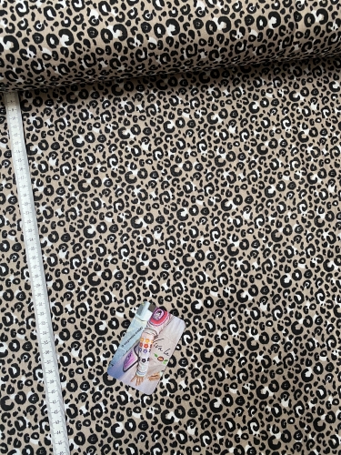 Preview: Musselin Baumwolle Panther - Sand - Reststück ca. 100 cm