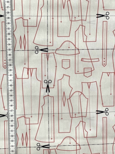 Preview: Baumwolle Schnittmuster - Naturweiß - Reststück ca. 110 cm