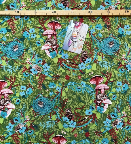 Baumwolle Patchwork - Odile Bailloeul - Land Art 2 - Wiese Grün