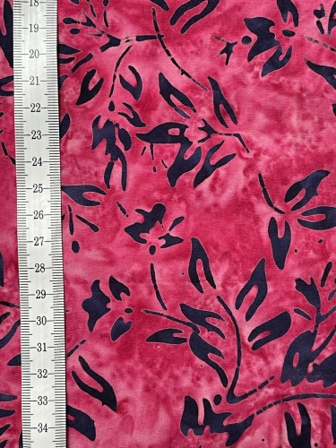 Baumwolle Patchwork - Batik - Leaves - Pink