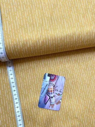 Baumwolle Popeline - Irregular Stripes - Senf