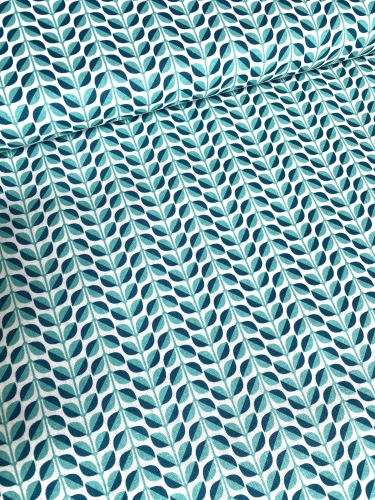 Preview: Mees&Mees für Kokka - Canvas - Lovely Leaves - Mint