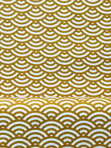 Baumwolle Swafing - Muscheln - Senfgelb - Reststück ca. 65 cm