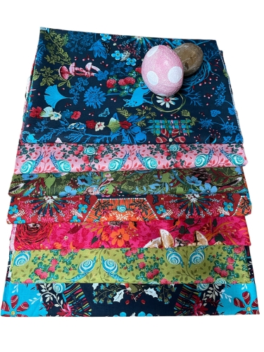 Baumwolle Patchwork - Odile Bailloeul - Land Art 2 - Halbe Meter Zuschnitte - 3,5 Meter
