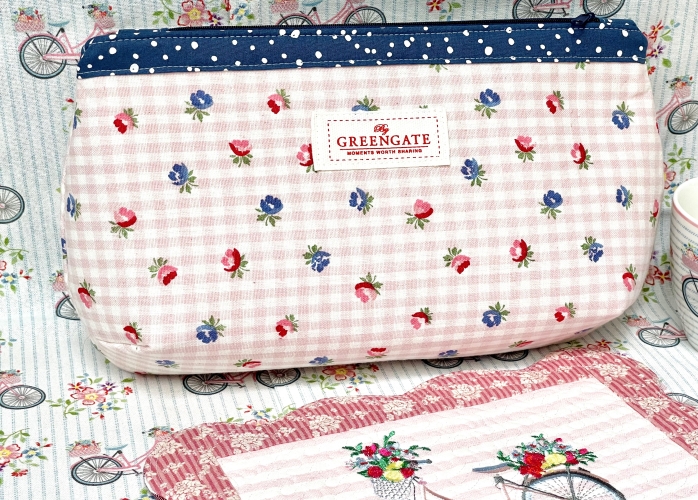 Täschchen - Fahrrad - Rosa Vichy Flowers