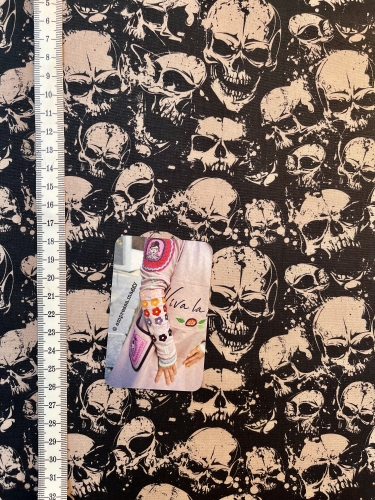 Preview: Baumwolle - Skull - Schwarz