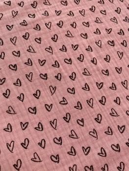 Preview: DOUBLE GAUZE - Herzen - Altrosa