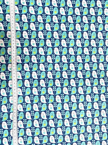 Preview: Mees&Mees für Kokka - Canvas - Cute Birds - Mint