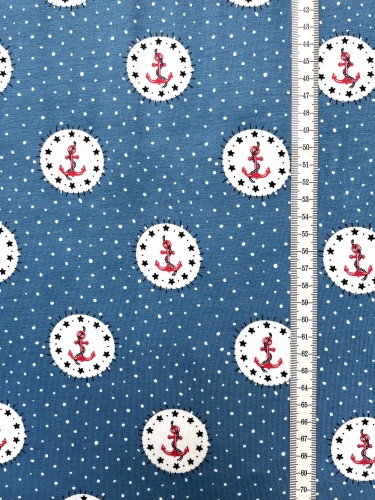 Jersey Anker Punkte - Blau