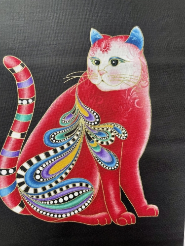 Patchwork Baumwolle - Cat-i-tude 2 - Schwarz