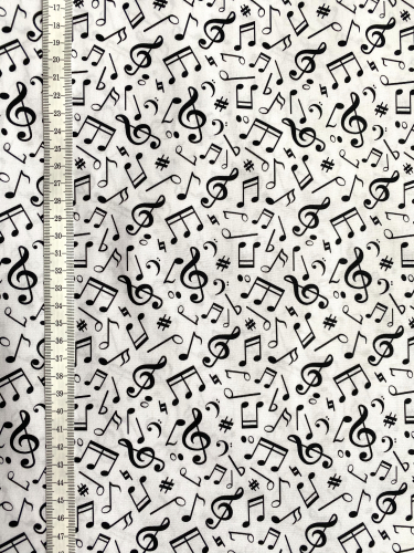 Baumwolle - Musiknoten - Schwarz/Weiß