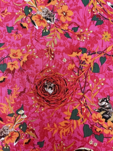 Baumwolle Patchwork - Odile Bailloeul - Land Art 2 - Pilze Pink