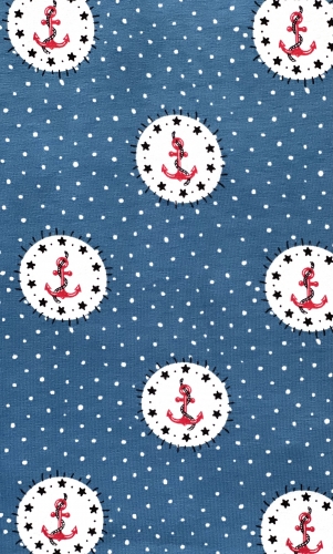 Jersey Anker Punkte - Blau