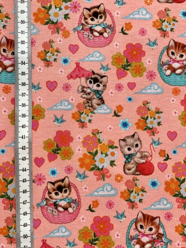 Jersey Digital Fiona Hewitt - KITTENS IN BASKETS - Rosa