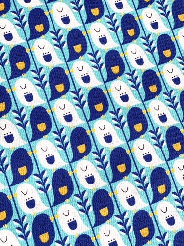 Mees&Mees für Kokka - Canvas - Cute Bird - Türkis