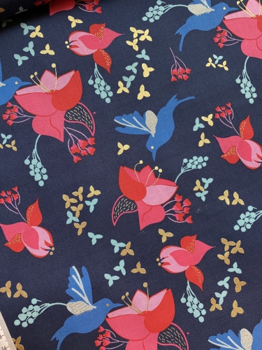 Patchwork Baumwolle - Sweet Honey Kisses - Navy