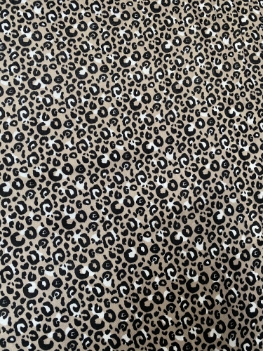 Musselin Baumwolle Panther - Sand - Reststück ca. 100 cm