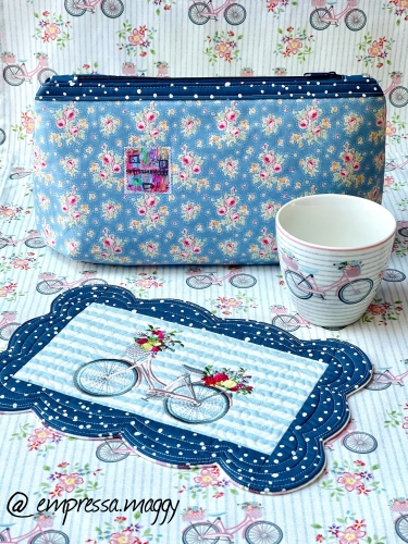 Täschchen - Fahrrad - Tilda-Blümchen