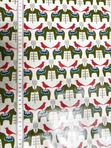 Preview: Mees&Mees für Kokka - Wachstuch - Dala Love - Creme