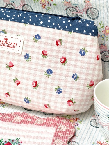 Täschchen - Fahrrad - Rosa Vichy Flowers