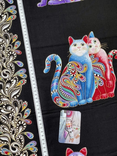 Patchwork Baumwolle - Cat-i-tude 2 - Schwarz