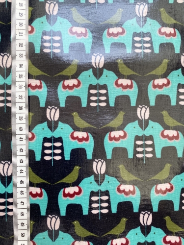 Preview: Mees&Mees für Kokka - Wachstuch - Dala Love - Marineblau