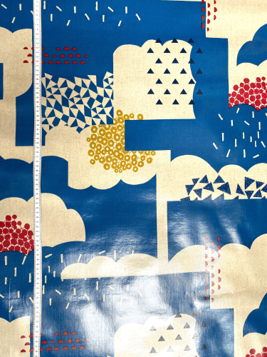 Kokka - Wachstuch - Laminiert Canvas ECHINO - Blau