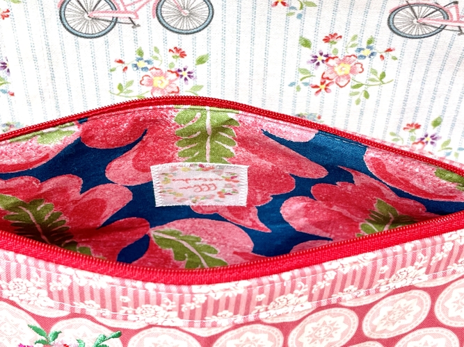 Täschchen - Fahrrad - Tilda Old Rose Dots